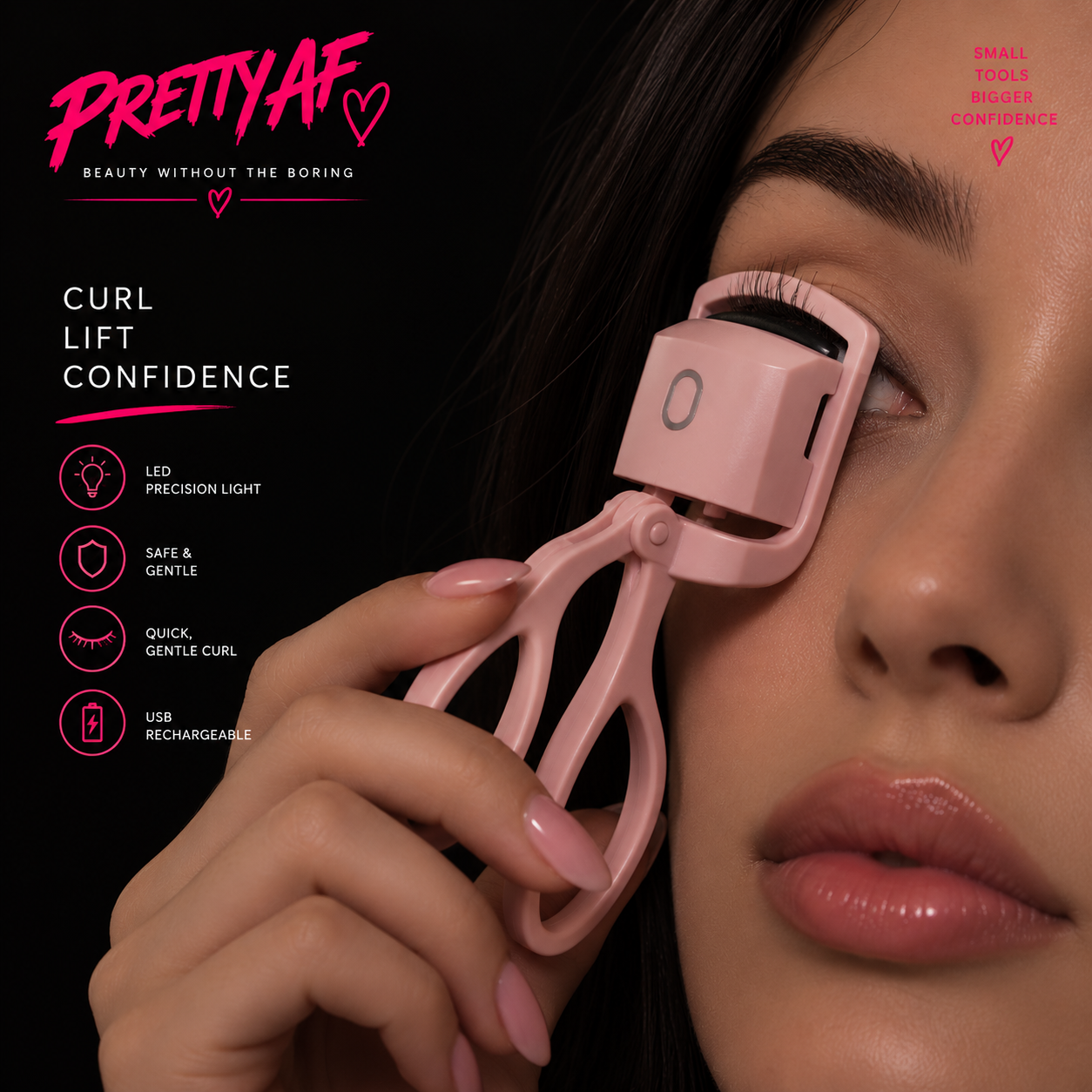 Pretty AF - The Brow & Lash Duo |Precision Trimmer + Heated Lash Curler