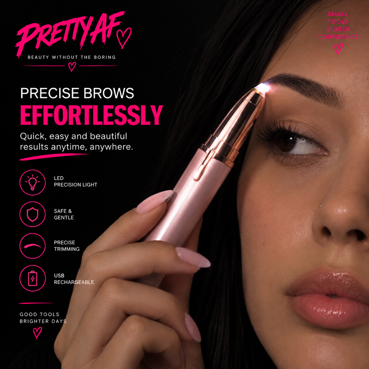 Pretty AF - The Brow & Lash Duo |Precision Trimmer + Heated Lash Curler