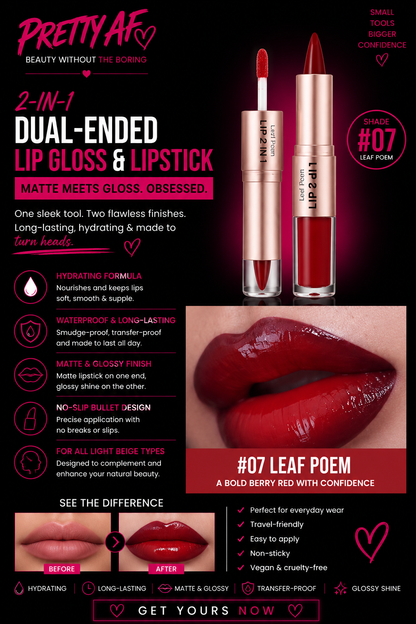 2-in-1 Dual Ended Lipgloss & Lipstick