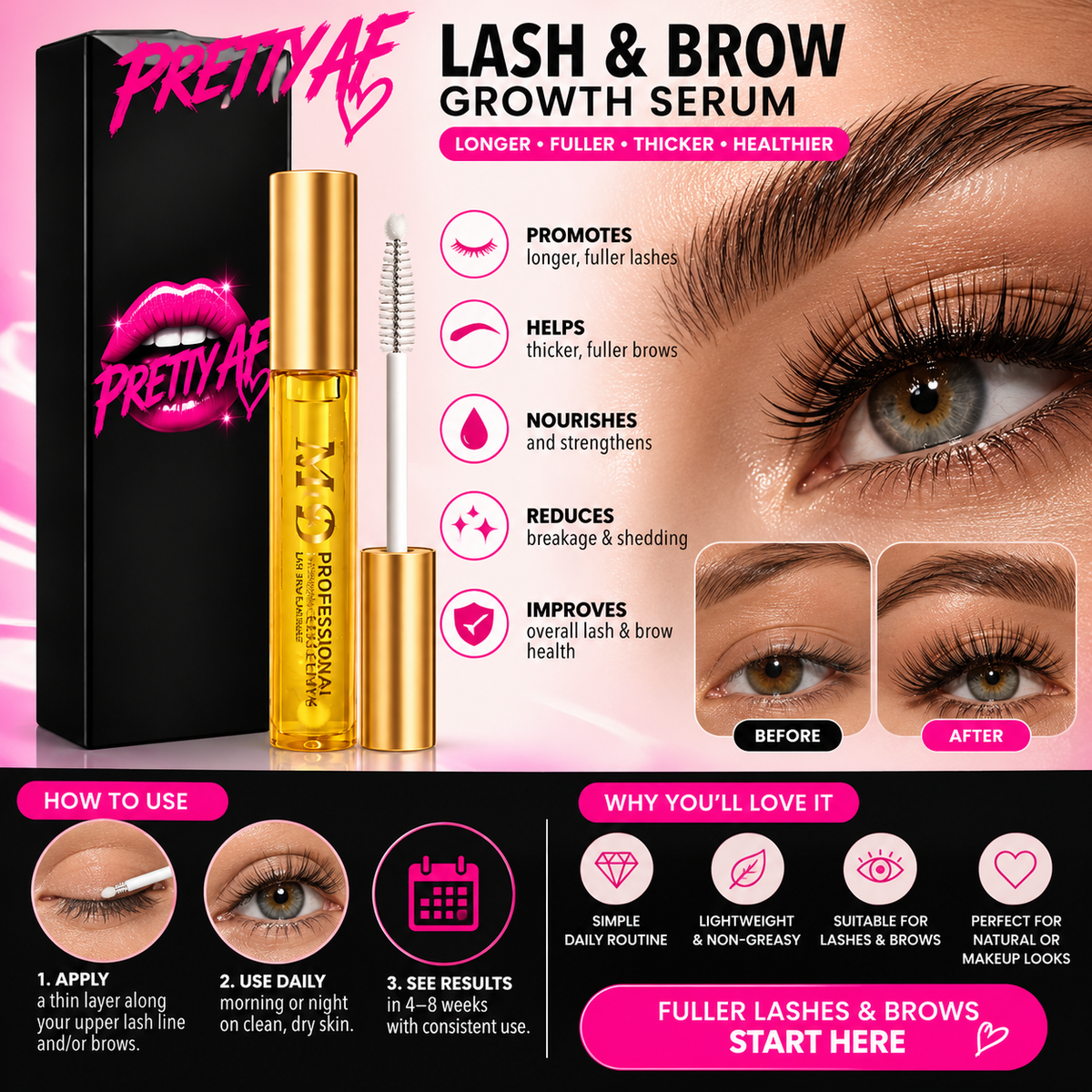Pretty AF Lash & Brow Growth Serum