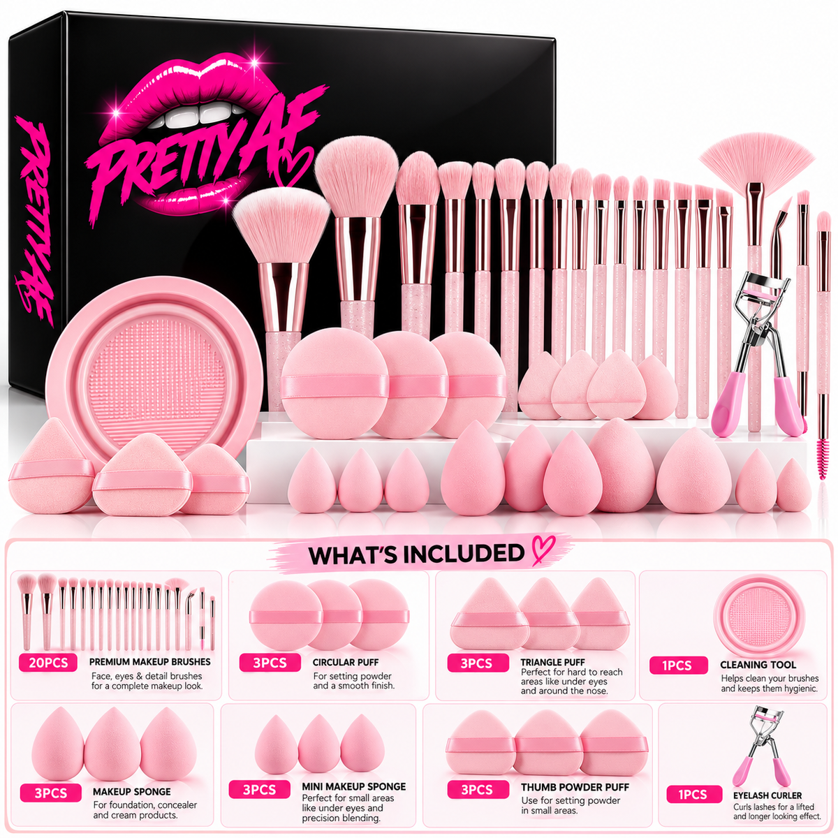 Pretty AF 37-Piece Complete Makeup Set