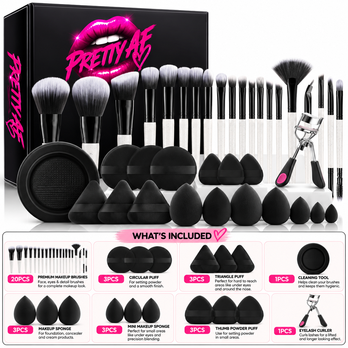 Pretty AF 37-Piece Complete Makeup Set