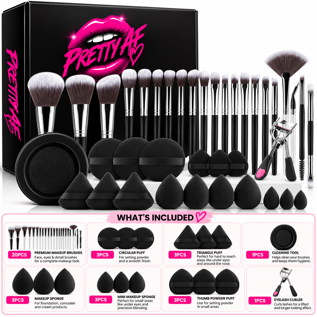 Pretty AF 37-Piece Complete Makeup Set