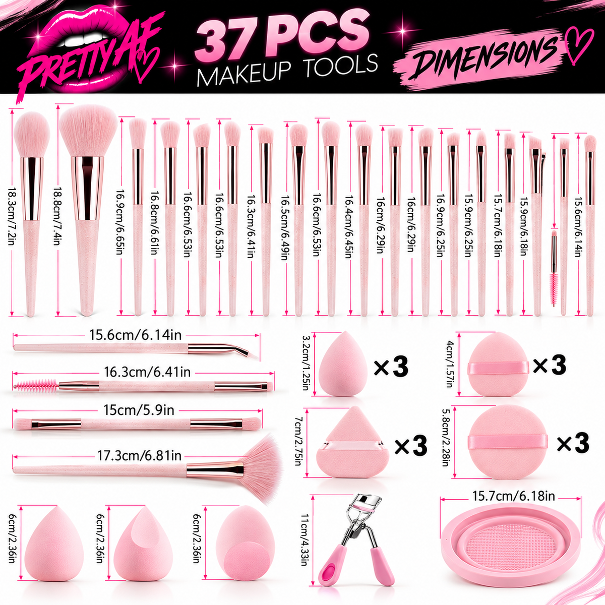 Pretty AF 37-Piece Complete Makeup Set